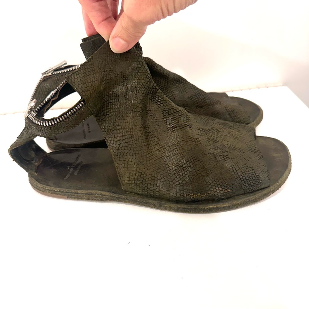 Officine Creative Olive Green Women's Open-Toe Flat Shoes 8 - Picture 5 of 10